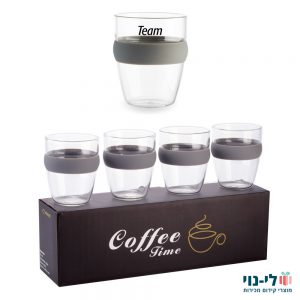 סט כוסות קפה שחור